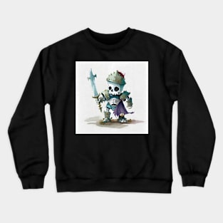 Cute Watercolor Skeletal Knight Crewneck Sweatshirt